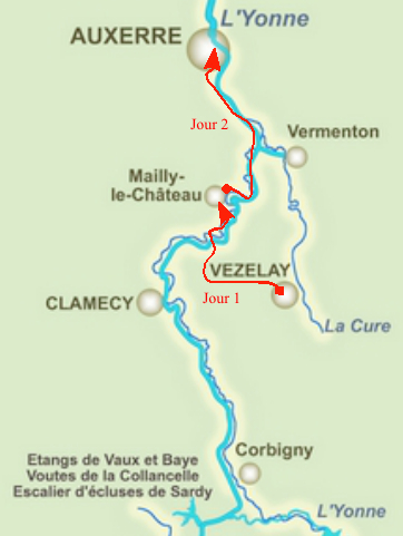 Carte Canal du Nivernais